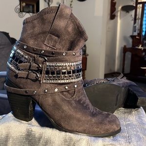 Venus Women’s Chocolate Brown Suede Ankle Booties